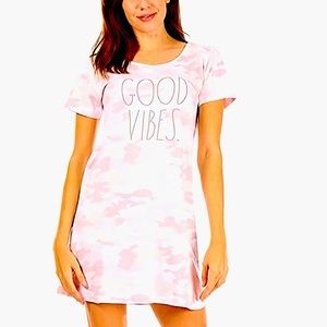 NWT RAE DUNN RARE Sleep Night Shirt GOOD VIBES